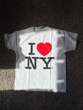 Delta White Kids T-Shirt with Red Heart I ♥ NY Graphic